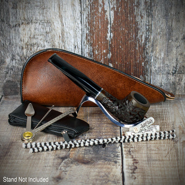 Smoke-King Pipe Smoker's Starter Kit - Brown Leather Pouch - Image 2